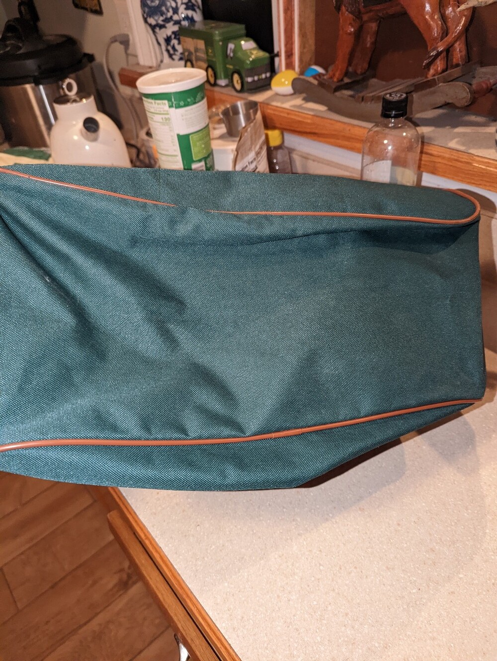 Vintage Polo Ralph Lauren Fragrance Green Brown Duffel Bag Travel Gym Tote - Picture 6 of 11